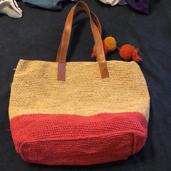 Mar y Sol Montauk Color Block Raffia Tote - Picture 2 of 4